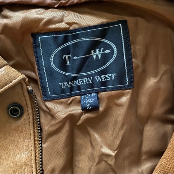 Vintage Brown Cognac Leather Bomber Pockets Jacket - Picture 9 of 12